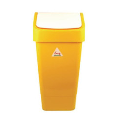 Poubelle polypropylène à couvercle battant SYR jaune 50L