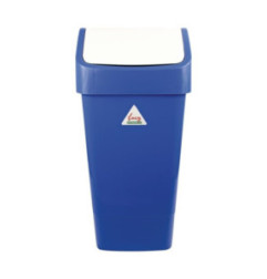 Poubelle polypropylène à couvercle battant SYR bleue 50L