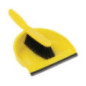 Set balayette à poils doux et pelle Jantex jaune