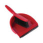 Set balayette à poils doux et pelle Jantex rouge