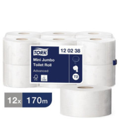 Papier toilette 2 plis Mini Jumbo Tork 170m