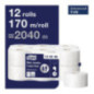 Papier toilette 2 plis Mini Jumbo Tork 170m (Lot de 12)