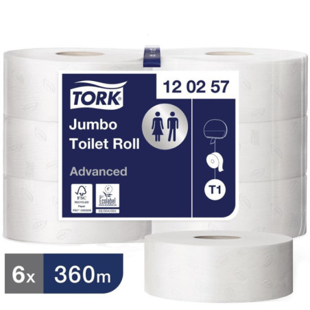 Papier toilette blanc Jumbo Tork (Lot de 6)