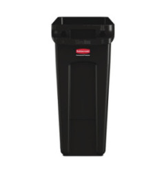 Collecteur de recyclage avec conduits d'aération Rubbermaid Slim Jim noir 60L