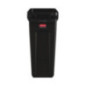 Collecteur de recyclage avec conduits d'aération Rubbermaid Slim Jim noir 60L