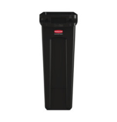 Collecteur de recyclage avec conduits d'aération Rubbermaid Slim Jim noir 87L