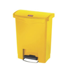 Poubelle à pédale frontale large Slim Jim Step-On Rubbermaid jaune 30L