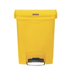 Poubelle à pédale frontale large Slim Jim Step-On Rubbermaid jaune 30L