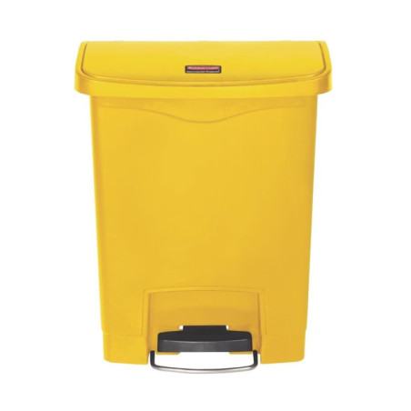 Poubelle à pédale frontale large Slim Jim Step-On Rubbermaid jaune 30L