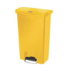 Poubelle à pédale frontale large Slim Jim Step-On Rubbermaid jaune 50L