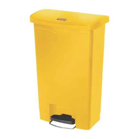 Poubelle à pédale frontale large Slim Jim Step-On Rubbermaid jaune 50L