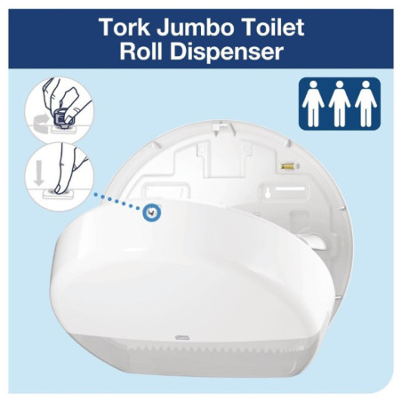 Distributeur de papier toilette Jumbo Tork blanc