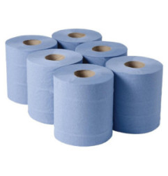 Bobines bleues 2 plis à dévidage central Jantex 120m (lot de 6)