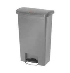 Poubelle à pédale frontale Rubbermaid Slim Jim grise 50L