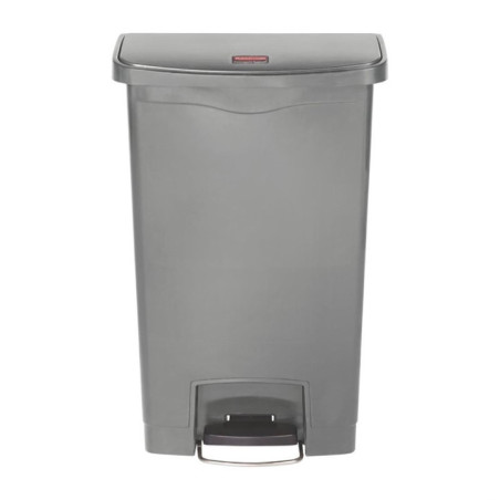 Poubelle à pédale frontale Rubbermaid Slim Jim grise 50L