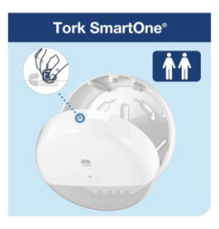 Distributeur de papier toilette Tork Smart One Mini blanc