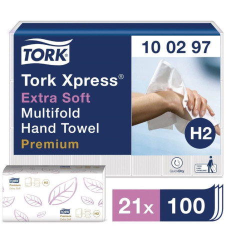 Essuie-mains ultra doux 2 plis Multifold Tork (Lot de 2100)