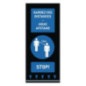 Tapis de distanciation sociale 150x65cm bleu - personnes (attention : texte néerlandais et français)