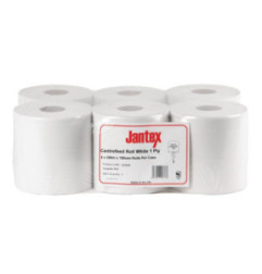 Bobines blanches à alimentation centrale 1 pli Jantex (lot de 6)