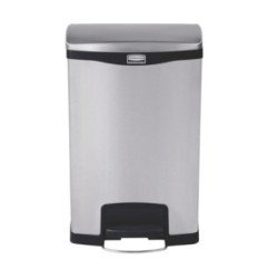 Poubelle à pédale frontale inox Rubbermaid Slim Jim 50L