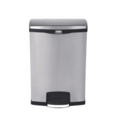 Poubelle à pédale frontale inox Rubbermaid Slim Jim 90L