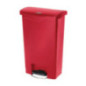 Poubelle à pédale frontale Rubbermaid Slim Jim rouge 50L