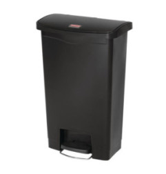 Poubelle à pédale frontale Rubbermaid Slim Jim noire 50L