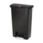 Poubelle à pédale frontale Rubbermaid Slim Jim noire 50L