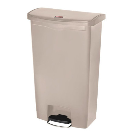 Poubelle à pédale frontale Rubbermaid Slim Jim beige 68L