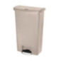 Poubelle à pédale frontale Rubbermaid Slim Jim beige 68L