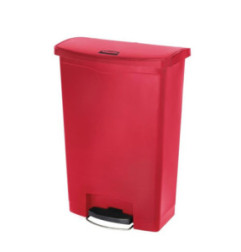 Poubelle à pédale frontale Rubbermaid Slim Jim rouge 90L