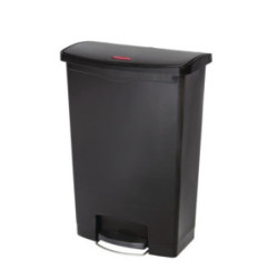 Poubelle à pédale frontale Rubbermaid Slim Jim noire 90L