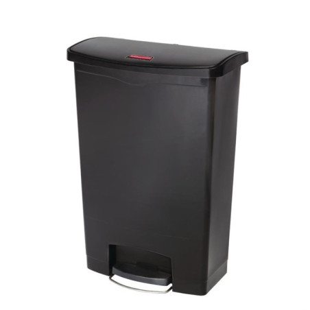 Poubelle à pédale frontale Rubbermaid Slim Jim noire 90L