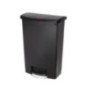 Poubelle à pédale frontale Rubbermaid Slim Jim noire 90L