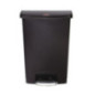 Poubelle à pédale frontale Rubbermaid Slim Jim noire 90L