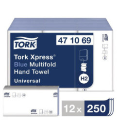 Essuie-mains pli en Z Tork bleu (Lot de 12)