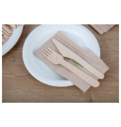 Fourchettes en bois biodégradables Fiesta Recyclable lot de 100