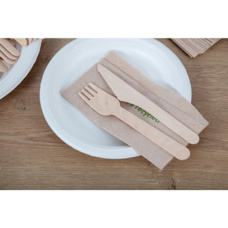 Fourchettes en bois biodégradables Fiesta Recyclable lot de 100