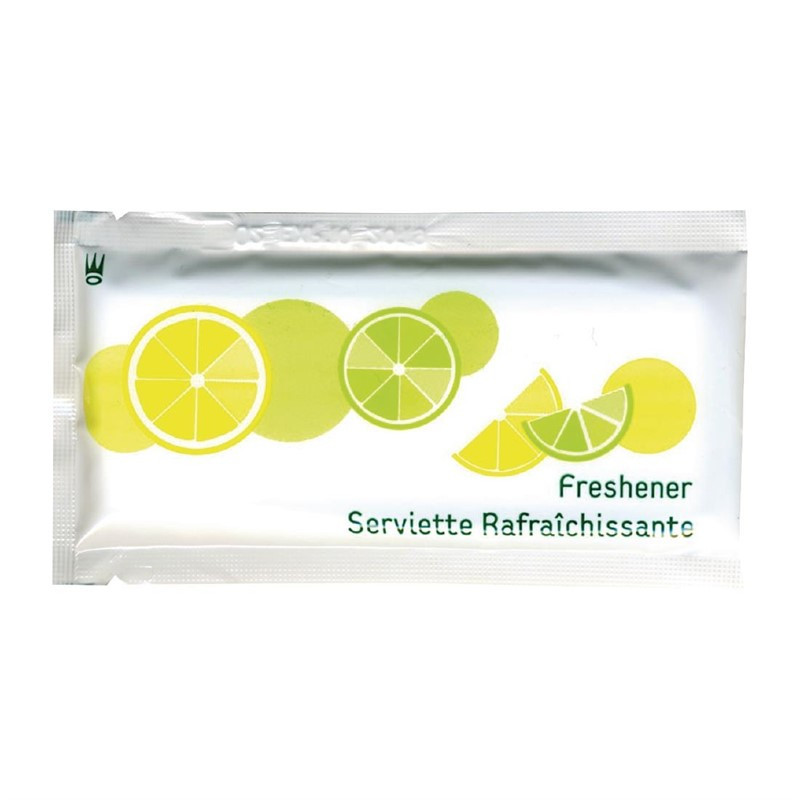 serviette rafraîchissante Freshener / Rince doigts / Erfrischungstuch  (citron) type 1