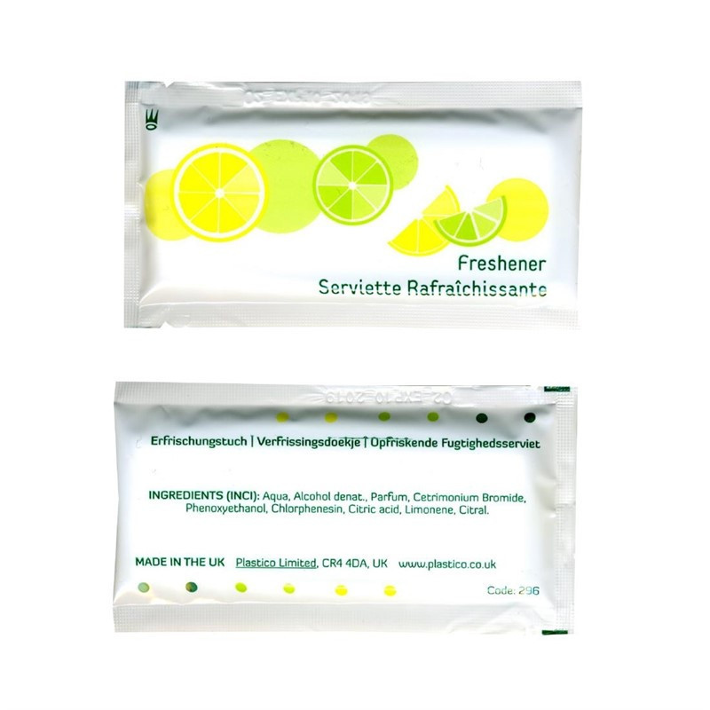 serviette rafraîchissante Freshener / Rince doigts / Erfrischungstuch  (citron) type 1