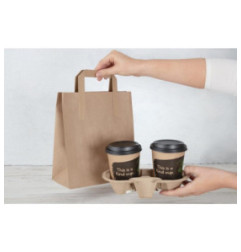 Sacs en papier Compostable marron 255 x 215mm (Lot de 250)