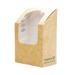 Boîtes à wrap et tortilla kraft compostables avec fenêtre PLA Vegware