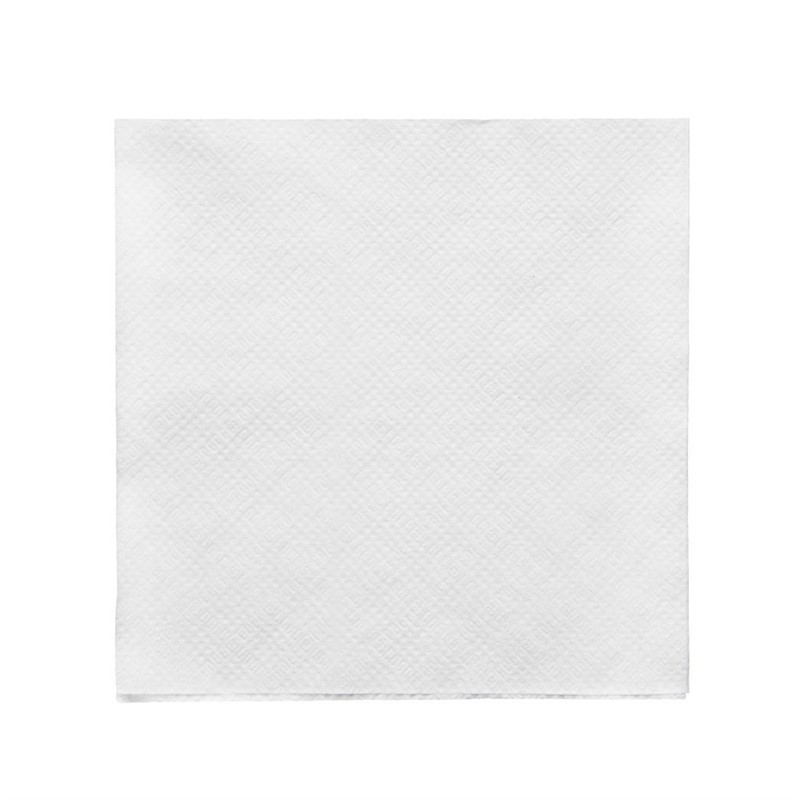 Serviettes cocktail 1 pli Fiesta Recyclable blanches 250 x 250mm