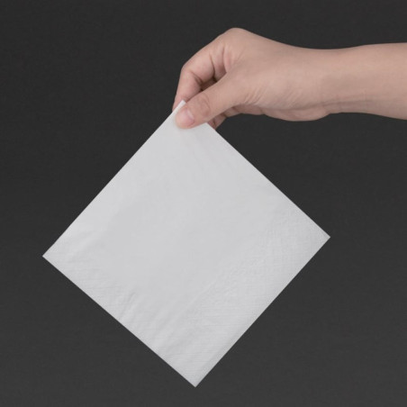 Serviettes snacking 2 plis Fiesta Recyclable blanches 300 x 300mm