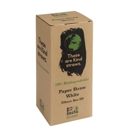 Pailles en papier compostables Fiesta Compostable blanches