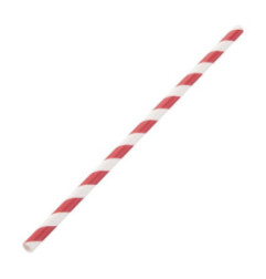 Pailles en papier compostables Fiesta Compostable rayées rouge et blanc