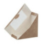 Boîtes sandwich triangle kraft recyclables à chargement frontal avec fenêtre en PLA Colpac (lot de 500)