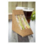 Boîtes sandwich triangle kraft recyclables à chargement frontal avec fenêtre en PLA Colpac (lot de 500)