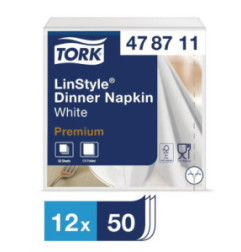 Serviettes blanches Linstyle Tork 400x400 (lot de 600)