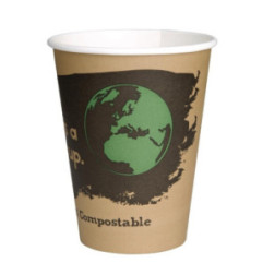 Gobelets boissons chaudes PLA simple paroi compostables 34 cl Fiesta Compostable (x1000)